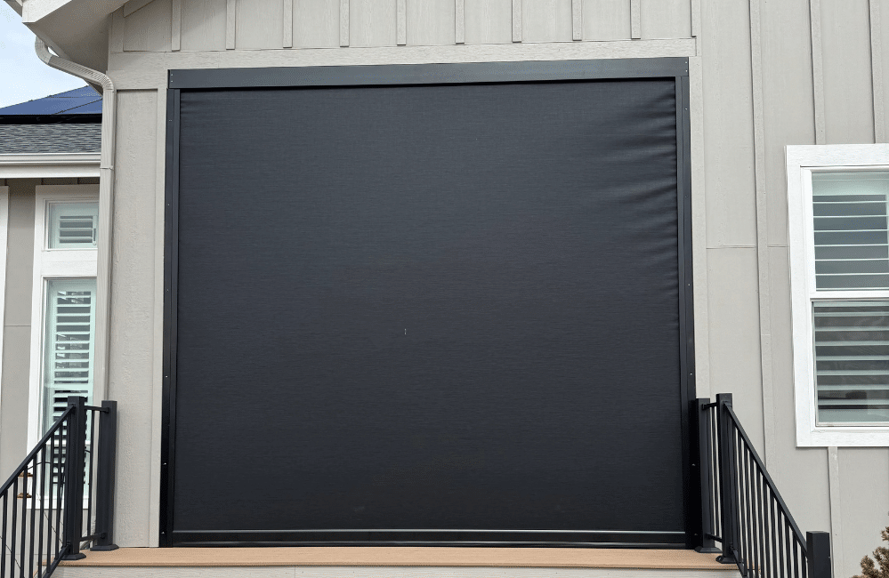 Exterior shades by porch swing